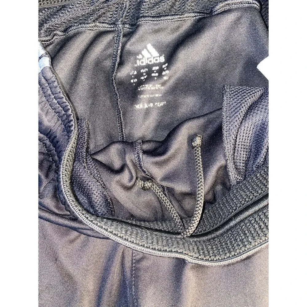 Adidas Athletic Shorts Men Medium Black Mash Panel Elastic Drawstring Waist Logo